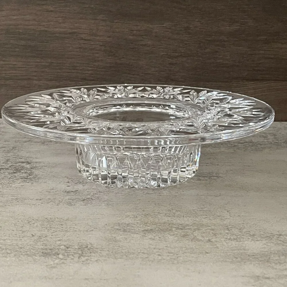 Waterford Bethany Clear Crystal Pillar Candle Holder Wine Bottle Coaster 8